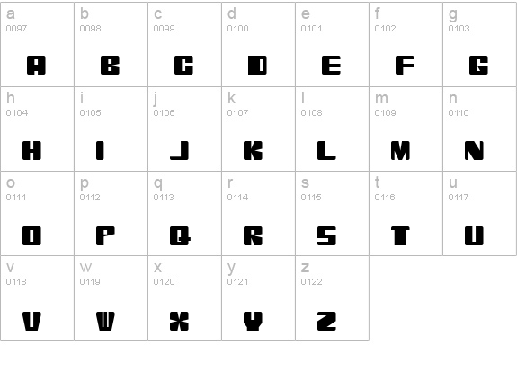 Orbitronio lowercase a-z preview