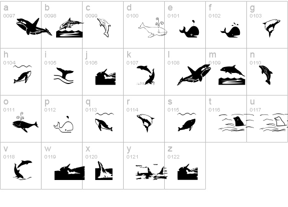 Orcas lowercase a-z preview
