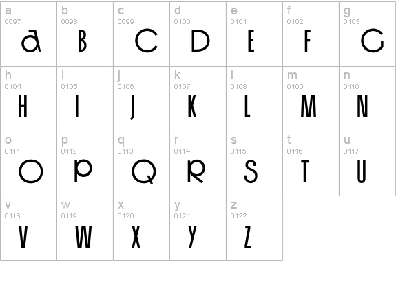 OrgandaBold lowercase a-z preview