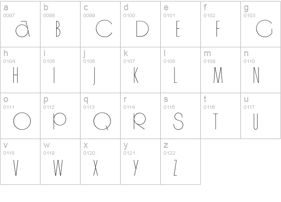 OrgandaLite lowercase a-z preview