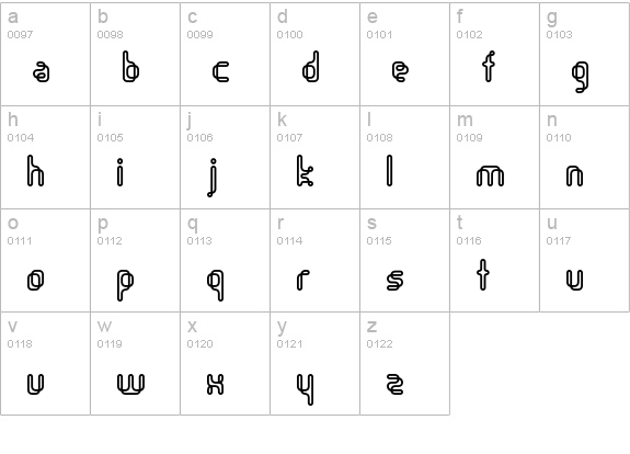 Orgasmia-Outline lowercase a-z preview