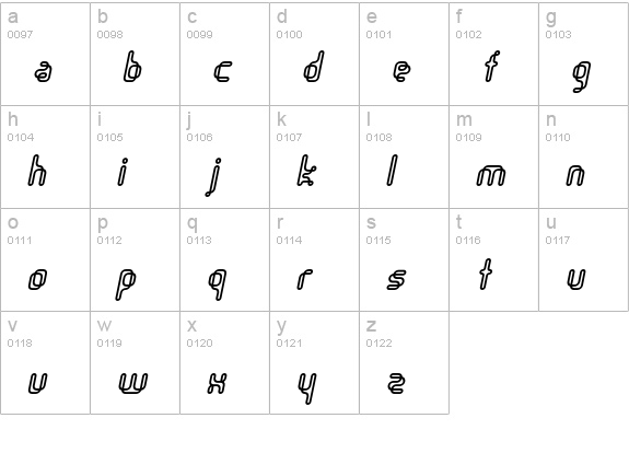 Orgasmia-OutlineItalic lowercase a-z preview