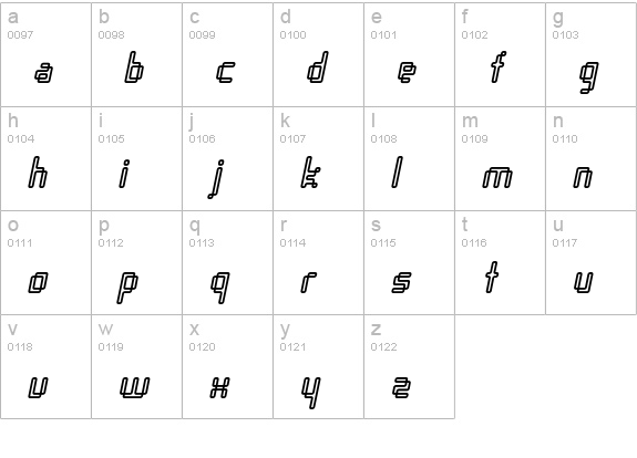Orgasmia-Three60OutItalic lowercase a-z preview