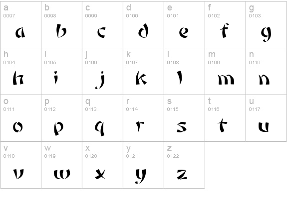 Orient 1Extended Normal lowercase a-z preview
