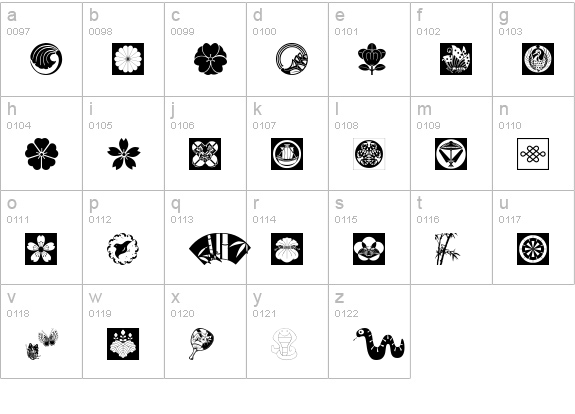 OrientalDesign lowercase a-z preview