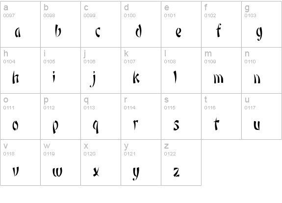 OrientNarrow Regular lowercase a-z preview