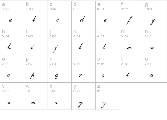 Original Script Std lowercase a-z preview