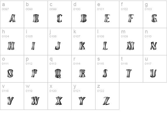 Orinoco lowercase a-z preview