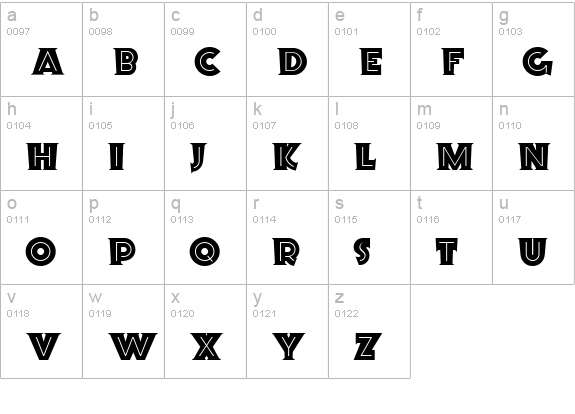 Orion Radio NF lowercase a-z preview