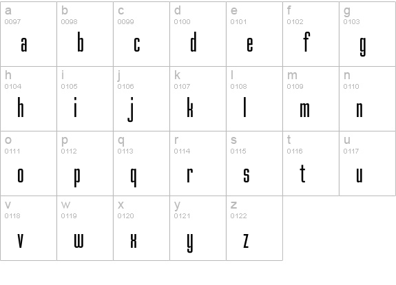 OrlandoRegular lowercase a-z preview