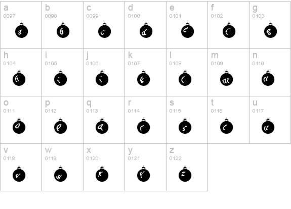 OrnaMental lowercase a-z preview