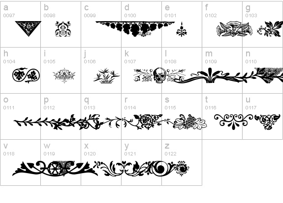 Ornamental Decoration lowercase a-z preview