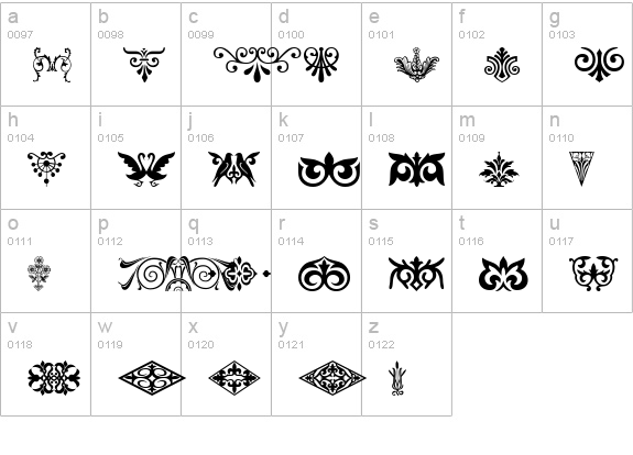 Ornamental Decoration II lowercase a-z preview