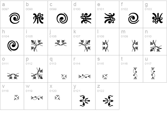 OrnamentsVillage lowercase a-z preview
