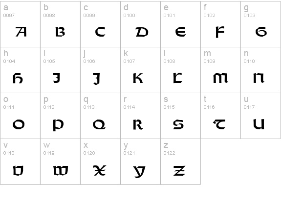 Orotund Capitals Heavy lowercase a-z preview
