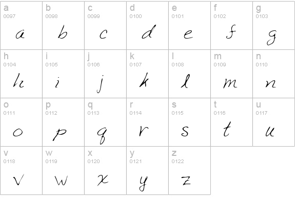 OscarsHand Regular lowercase a-z preview