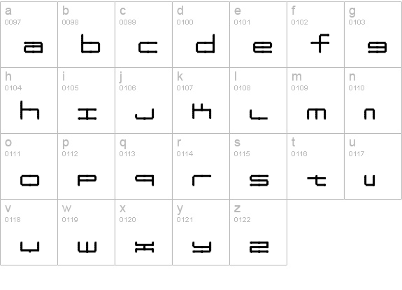 Oscilloscope 4 lowercase a-z preview