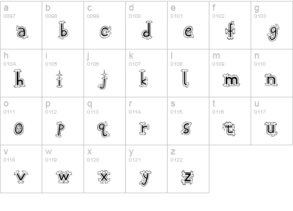 Oshare lowercase a-z preview