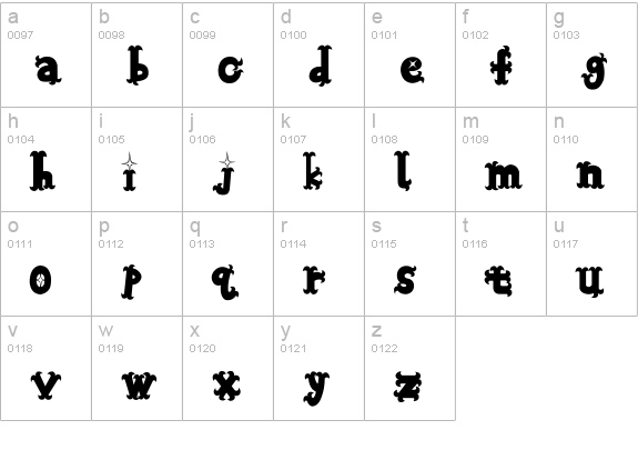 Oshare Black lowercase a-z preview