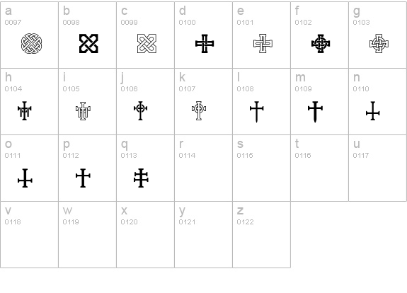 OssianEF-Ornaments lowercase a-z preview