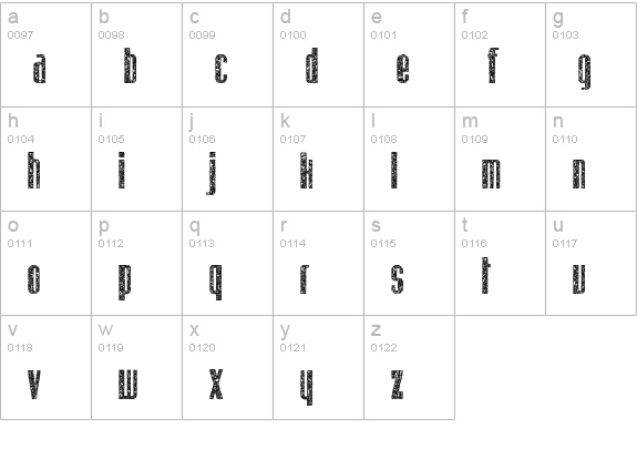 Osteo Corroded lowercase a-z preview