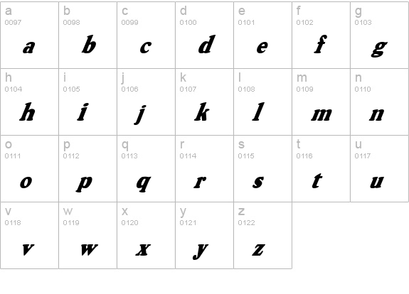 OswaldGrey Italic lowercase a-z preview