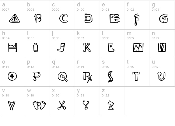 Ouch! Std lowercase a-z preview
