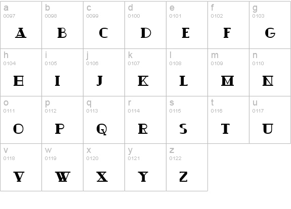 Ouijadork lowercase a-z preview