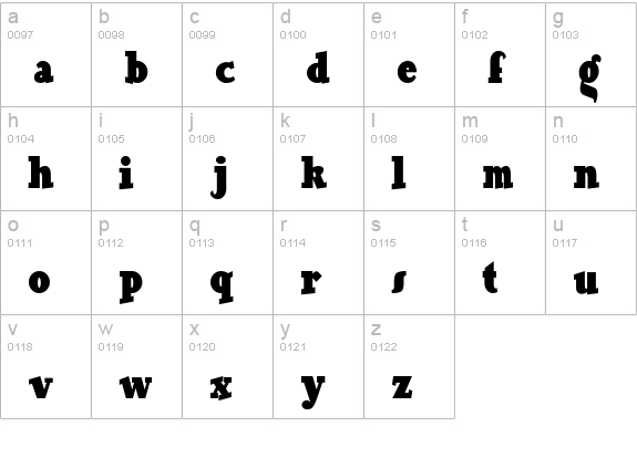 OurGang lowercase a-z preview
