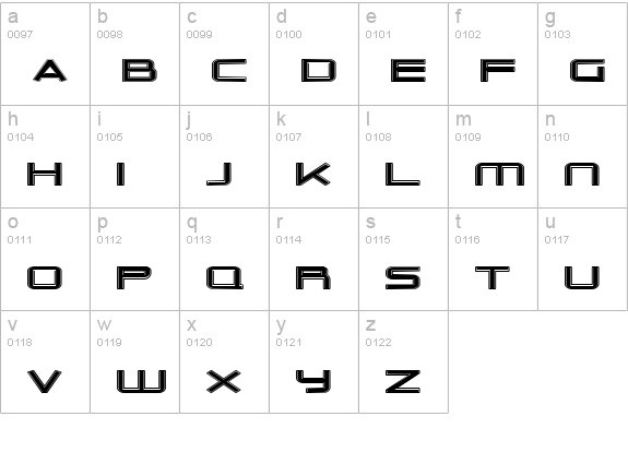 Outer Limits Extended lowercase a-z preview