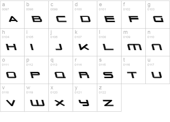 Outer Limits Extended Italic lowercase a-z preview