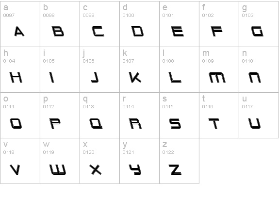 Outer Limits Italic lowercase a-z preview