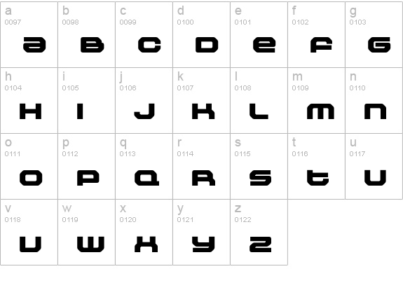 Outlander-Black lowercase a-z preview