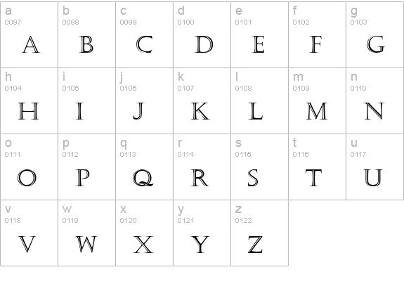 Outline 4 Normal lowercase a-z preview