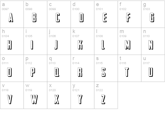 Outliner No. 45 DEMO lowercase a-z preview