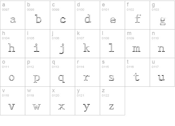 OutsiderOpen lowercase a-z preview