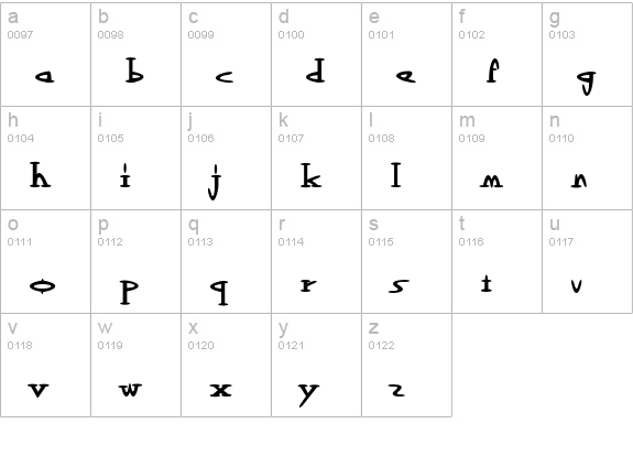 OutwestDark lowercase a-z preview