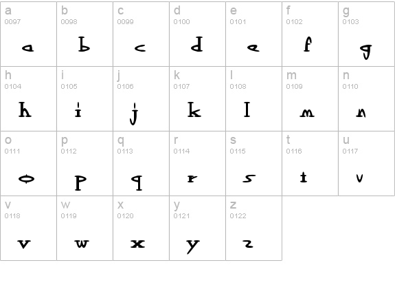 OutwestDark Regular lowercase a-z preview