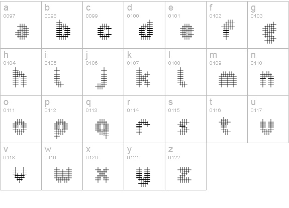 Overcross Light lowercase a-z preview