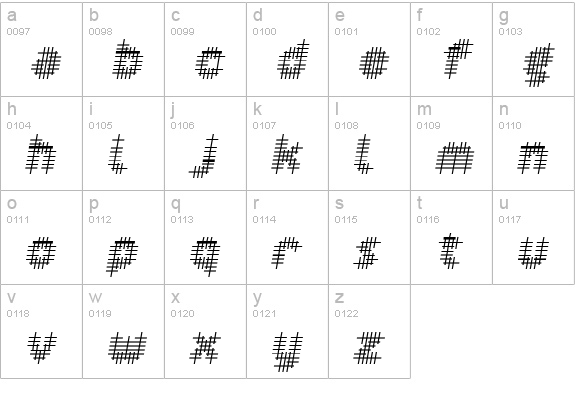 Overcross Oblique lowercase a-z preview