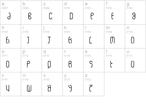 overegular lowercase a-z preview