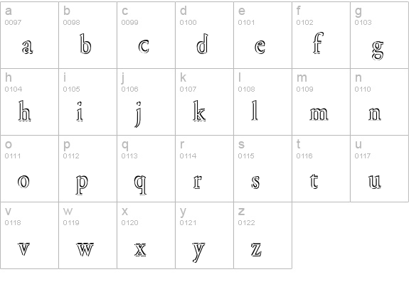 Overlapserif lowercase a-z preview