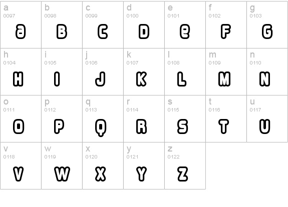 Overload Burn lowercase a-z preview