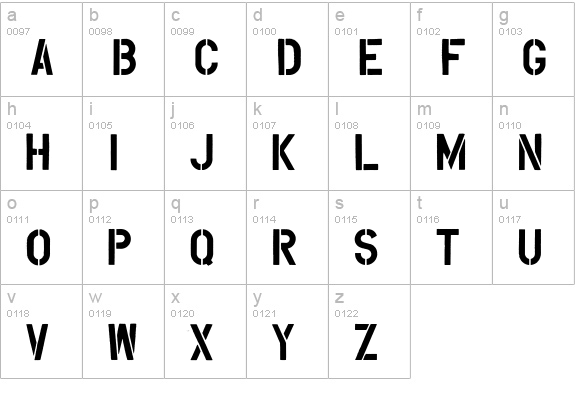 Overspray lowercase a-z preview