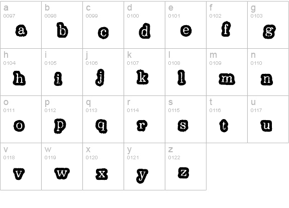 Oxeran Z lowercase a-z preview