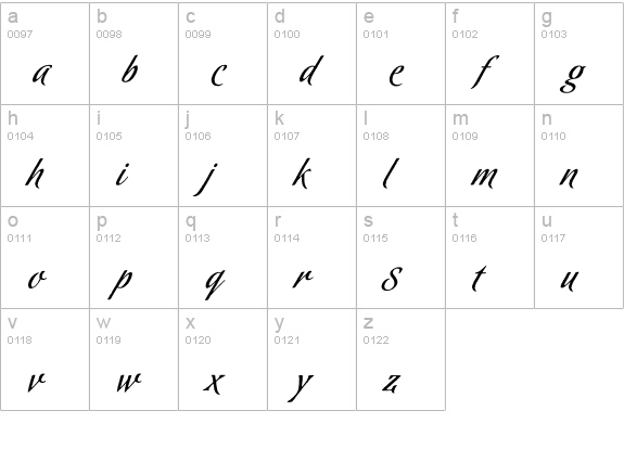 Oxida-Alternate lowercase a-z preview