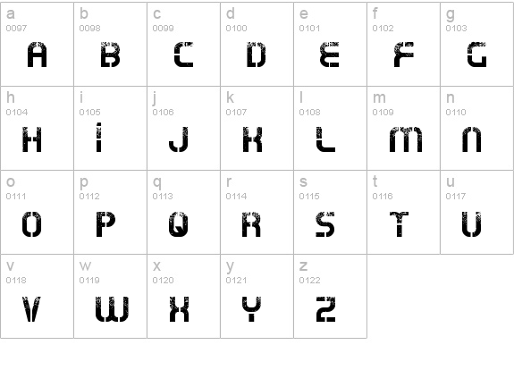 Oxin War lowercase a-z preview