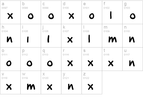 Oxmox-Bold lowercase a-z preview