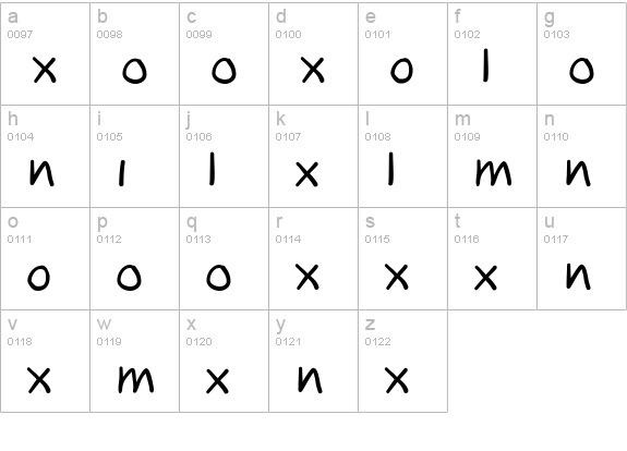 Oxmox-Regular lowercase a-z preview