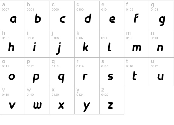 oxo-BoldItalic lowercase a-z preview